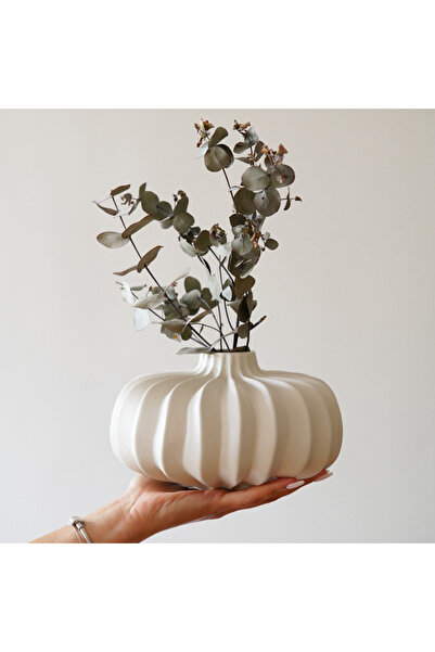 TAMER YİĞİT مزهرية ستار بوهيم باللون البيج