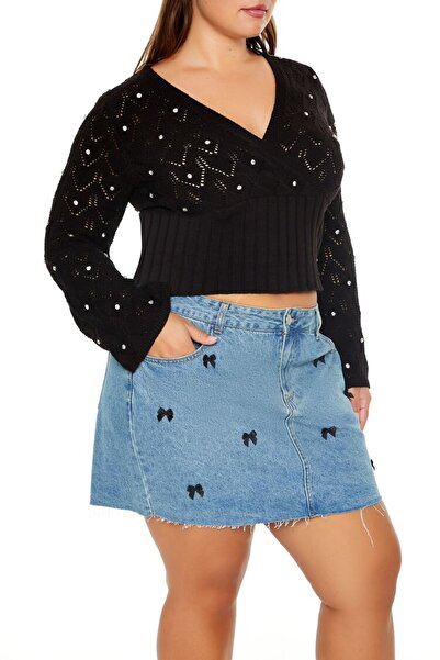 Forever 21 Plus Size Taş Detaylı Kazak