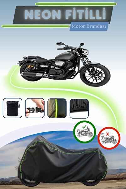 Cemku Cool قفل أسود قماش مجدّل حقيبة، لا يناسب محرك ياماها XVS 950 CU