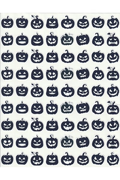 NUNUKİ مجموعة ملصقات اليقطين المخيفة لعيد الهالوين، ملصقات اليقطين السوداء مق...