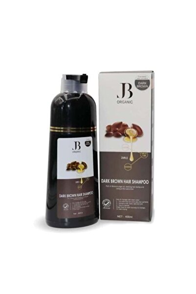 JB أورجانيك شامبو صبغ الشعر 3 في 1 بزيت الأرغان - بني غامق