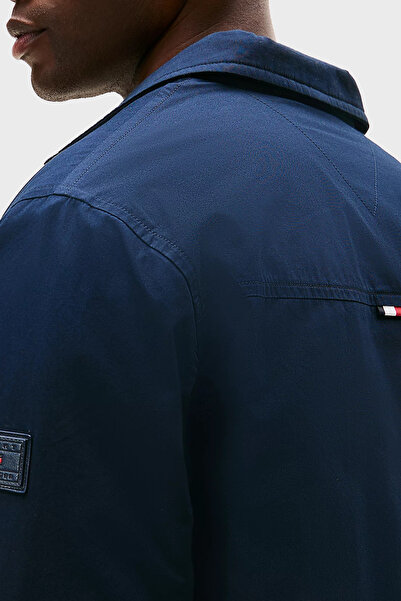 Tommy Hilfiger Logolu % 100 Pamuk Regular Fit Gömlek Ceket Erkek GÖMLEK CEKET MW0MW40611 DW5