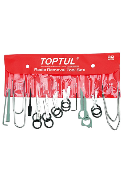 TOPTUL Trusa scule pentru demontare casetofon auto JGAA2001, husa depozitare pentru Fiat, BMW, Merce