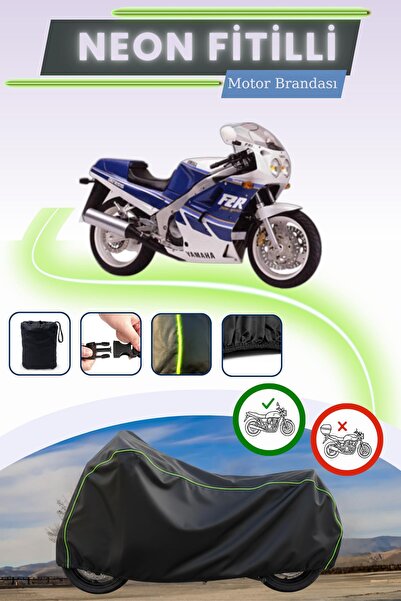 Cemku Cool غطاء محرك أسود قماش مجدّل حقيبة متوافق مع ياماها FZR 1000