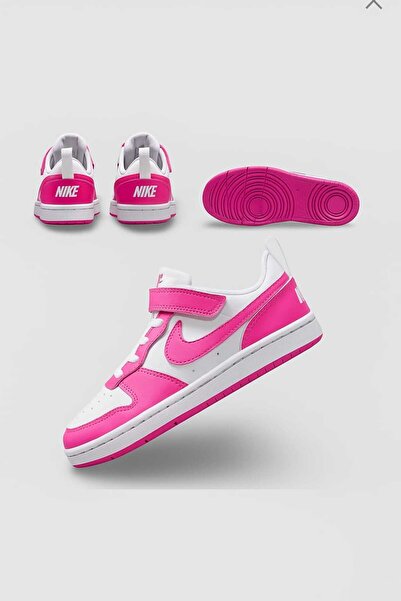 Nike Court Borough Low Lastik Bağcıklı Cırtlı Kız Çocuk Sneaker Ayakkabı (Blue Sport )