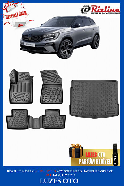 Rizline Renault Austral Mild HYBRİD 3D Havuzlu Paspas ve ÜST Bagaj Havuzu 202...