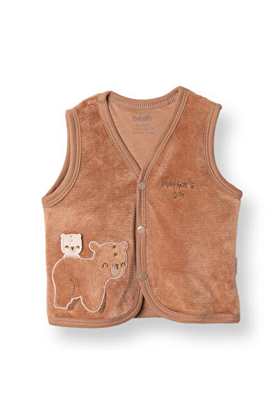 Bebetto Erkek Bebek Yenidoğan Yelek Mother's Kadife V Yaka Atlet Kol