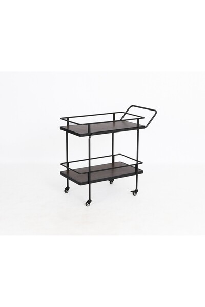 DEC13 Professionally designed 2-tier wooden serving cart