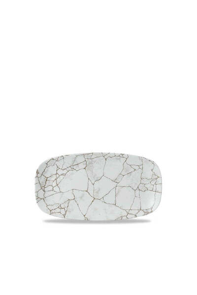 CHURCHILL Studio Prints Kintsugi Agate Grey Oblong Chef’s Plate – Ceramic, 35.5 x 18.9 cm
