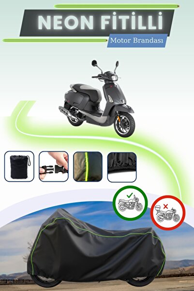 Cemku Cool قفل أسود قماش مجدّل حقيبة متوافق مع دراجة كيمكو لايك إس 50 النارية