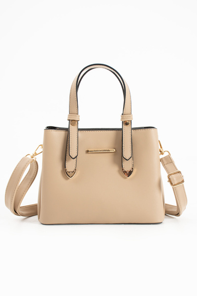 Sanmorris Jasminel Women's 4-Compartment Simple and Stylish Shoulder and Hand Bag with Gold Accessories