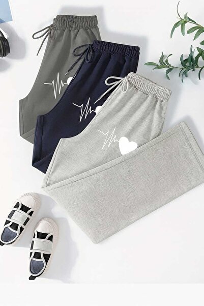 Le Vion 3-τεμάχια φαρδιά φόρμα με ελάχιστη στάμπα - Φαρδιά μπατζάκια, ψηλόμεσ...