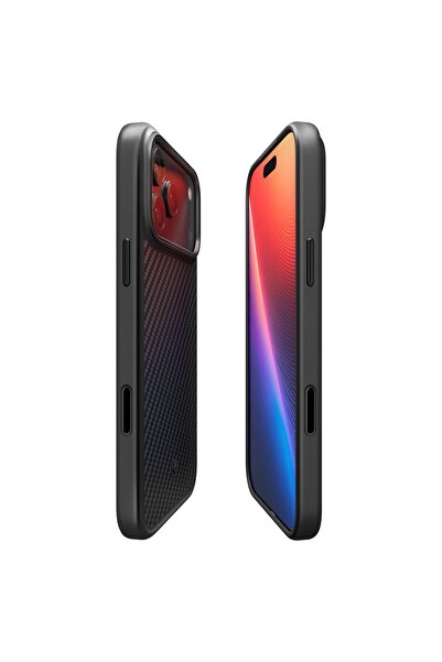Spigen iPhone 17 Pro MagSafe Kılıf Enzo Aramid T MagFit Black Dokulu Yüzey Kapak - ACS09959