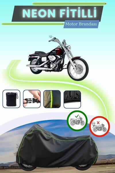 Cemku Cool غطاء محرك أسود نيون متوافق مع هارلي ديفيدسون داينا وايد جلايد FXDWGI