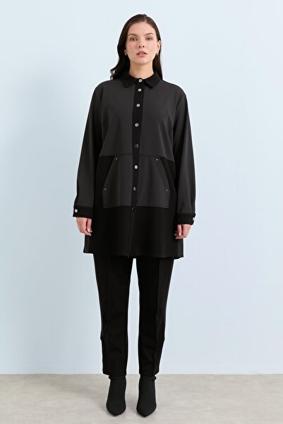 Nihan Rahat Kalıp Pantolon Tunik Takım Siyah