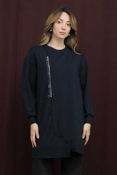 Puane Women's Embroidered Zippered Stylish Tunic 10735