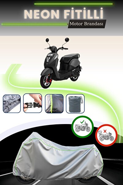 Cemku Cool Gray Neon Corded Fabric Rear Bag and Lock Mismatched Sym Mio 50 Co...