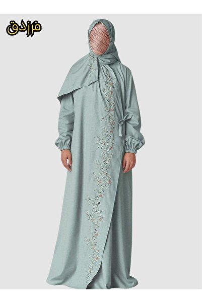 Farazdaq Women's prayer shawl, Tiffany color, wide and comfortable, excellent cool material (mard)