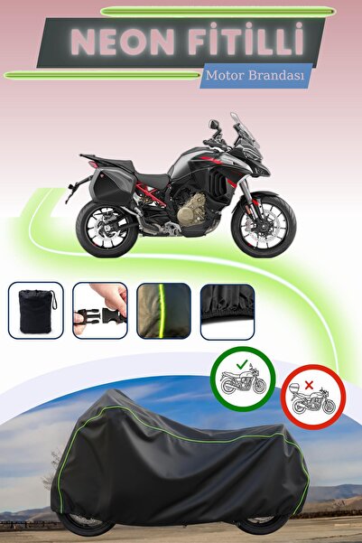 Cemku Cool غطاء محرك أسود قماش مجدّل حقيبة متوافق مع دوكاتي مولتيسترادا V4 رالي