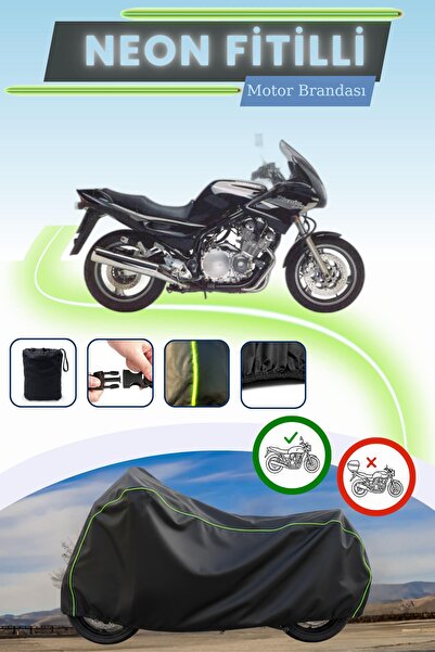 Cemku Cool غطاء محرك أسود قماش مجدّل حقيبة متوافق مع ياماها XJ 600 S