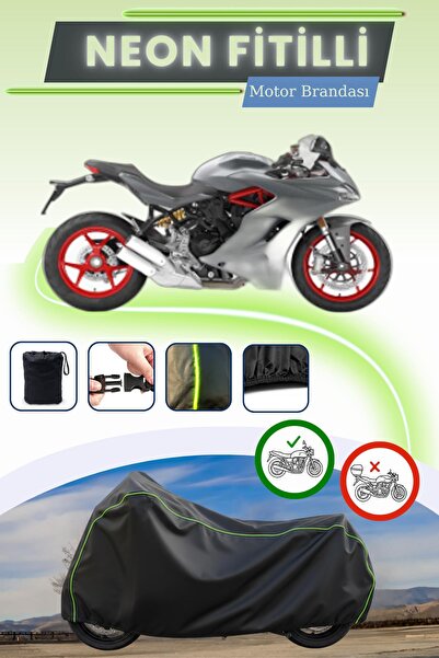 Cemku Cool أسود قماش مجدّل حقيبة، غطاء محرك دوكاتي سوبر سبورت بدون قفل