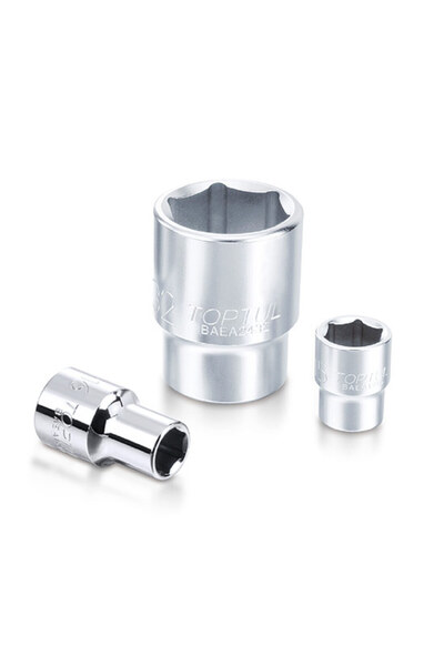 TOPTUL BAEA1610 socket wrench, 1/2 inch square drive, hexagonal profile, 10 mm opening, long