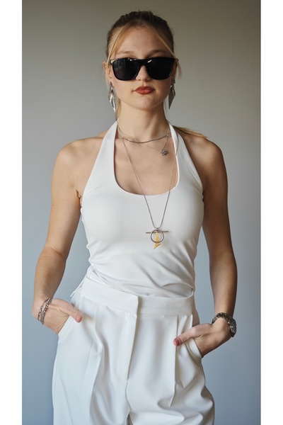 Boyundan Geçirmeli Body/Atlet/Bluz