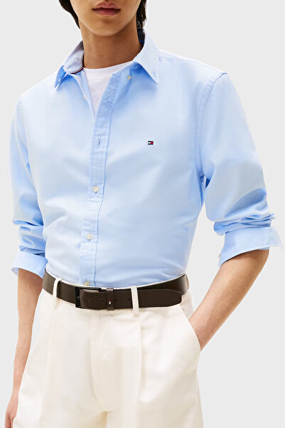 Tommy Hilfiger % 100 Pamuk Slim Fit Düğmeli Yaka Gömlek Erkek GÖMLEK MW0MW37578 C3Q