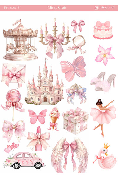 MirayDesign 1 list naljepnica sa temom princeze (12x17 cm) za bullet journal,...