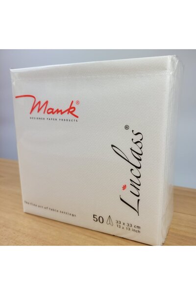 Mank Șervețele de masă festive Linclass - Albe / 33 x 33 cm / 50 buc