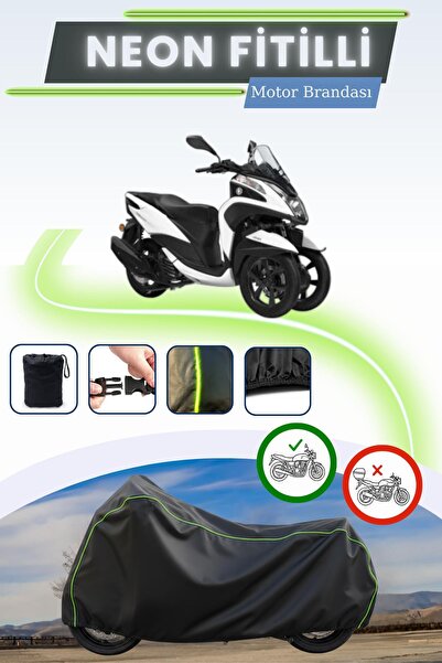 Cemku Cool قفل أسود قماش مجدّل حقيبة، لا يناسب دراجة ياماها تريسيتي 125 ذات ا...