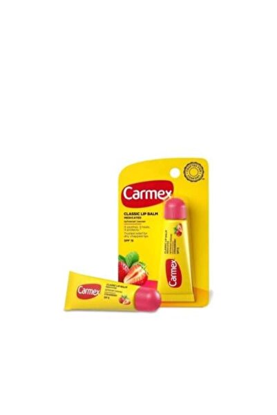 Carmex Strawberry Lip Balm for Daily Care with SPF 15, 100% Original