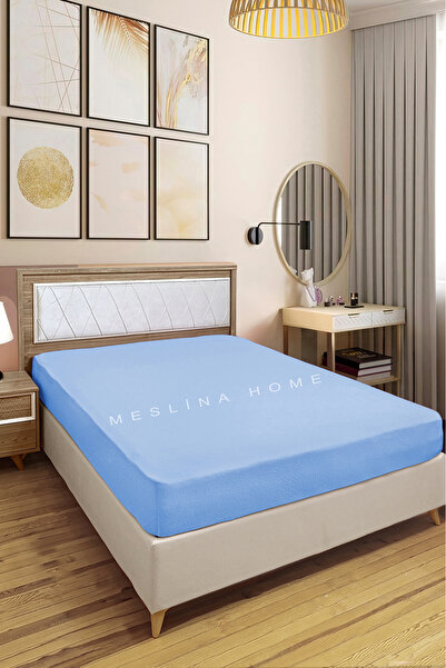 Meslina Home Combed Cotton Fitted Sheet 100% Cotton Sheet Combed Cotton Single Double-King Size