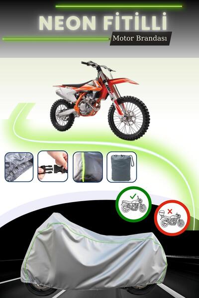 Cemku Cool حقيبة خلفية رمادية نيون قماش مجدّل وقماش محرك متوافق مع KTM 250 SXF