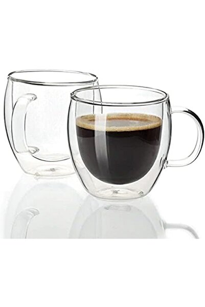 Taşkın Double Layered Glass Cup with Handle 80 ml