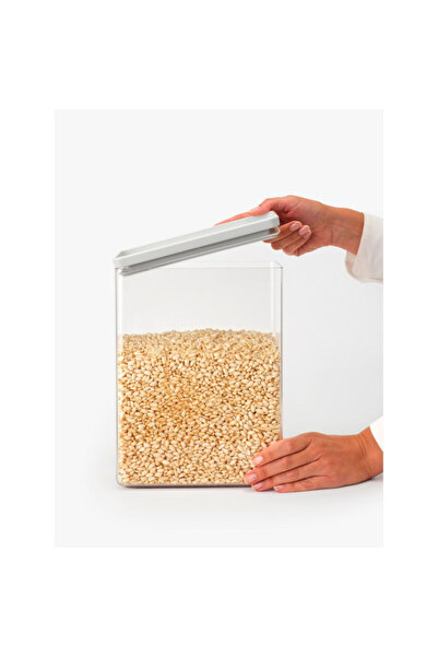 Brabantia Tasty+ Stackable Storage Box 1008878, 5.4 l, Silicone seal, BPA free, Light grey