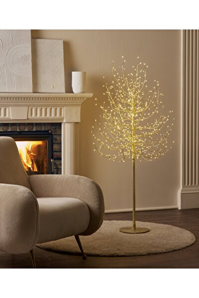 BraziPremium By OLLMA Fag decorativ, 900 LED-uri, 180 cm, IP44, Auriu