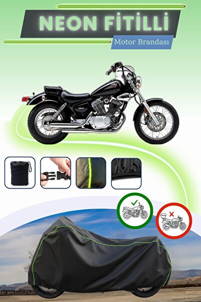 Cemku Cool قفل أسود قماش مجدّل حقيبة، لا يناسب محرك ياماها فيراجو XV 535