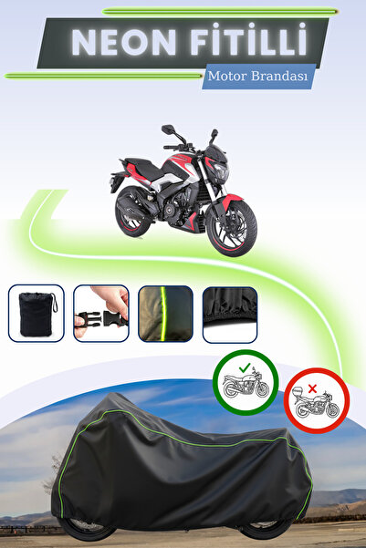 Cemku Cool قفل أسود قماش مجدّل حقيبة، غطاء محرك متوافق مع دراجة باجاج دومينار...