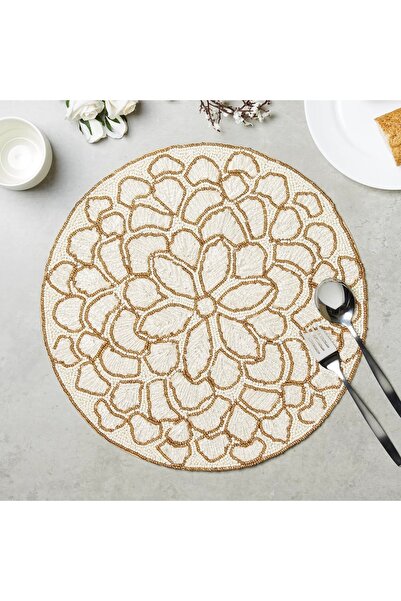 Generic Fiona Beaded Round Placemat - 38 cm