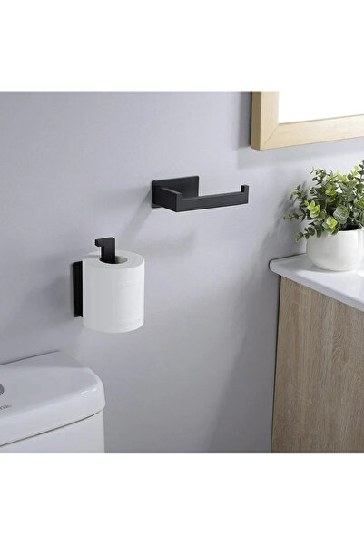 SORA DESIGN حامل ورق التواليت المثبت على الحائط باللون الأسود البسيط