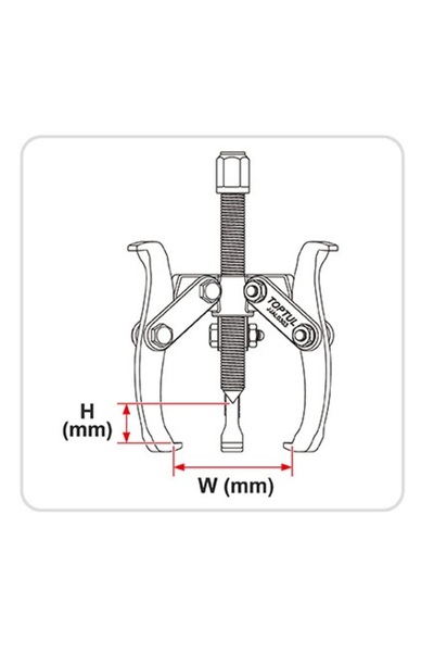 TOPTUL JJAL0304 3-claw bearing puller, maximum opening 50-100 mm, pulling capacity