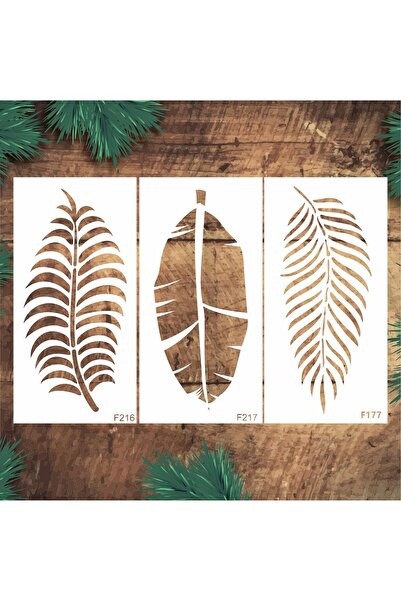 STENCİLTASARIM Stencil Tasarım F218, 15x30cm 3 lü SET54 - Dekoratif Duvar, Eş...