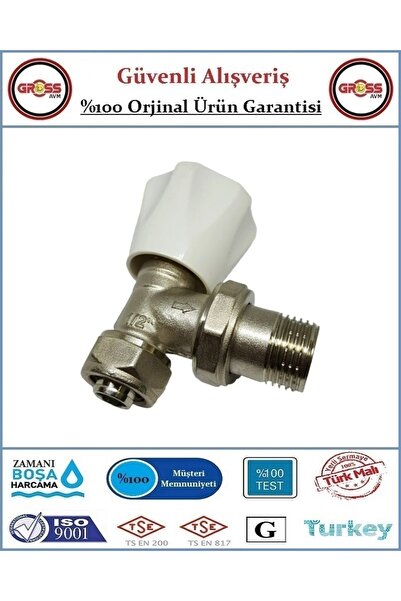 ŞENPRES Pex-Al Köşe Radyatör Vanası - %100 Prinç - 1/2''