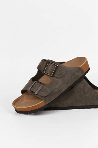h.t. yıldız ayakkabı & terlik Madrid Unisex Orthopedic Sole Slippers with Double Strap Buckle Daily Comfortable Home & Outdoor Slippers