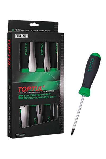 TOPTUL Set 6 surubelnite torx, GAAE0610, dimensiuni T10x75, T15x75, T20x100, T25x100, T30x125, T40x1