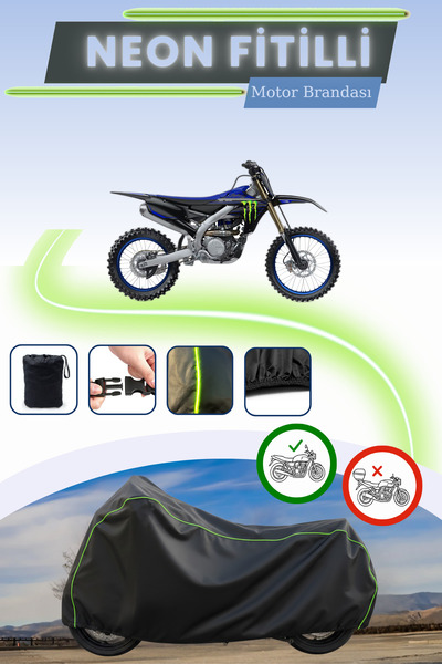 Cemku Cool غطاء محرك أسود قماش مجدّل حقيبة متوافق مع ياماها YZ 450 F