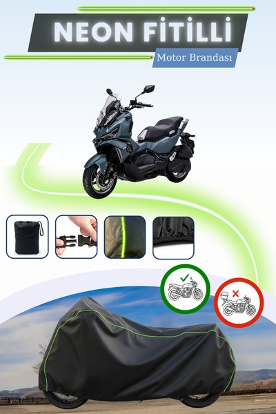 Cemku Cool قفل أسود قماش مجدّل حقيبة، لا يناسب محرك SYM ADX 125