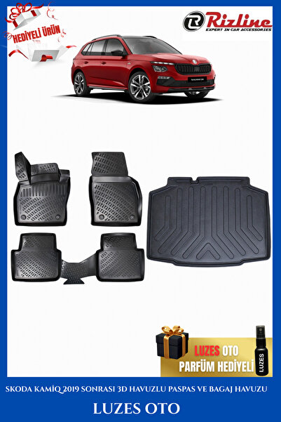 Rizline Skoda Kamiq 3D Havuzlu Paspas ve Bagaj Havuzu 2019-2020-2021-2022-202...
