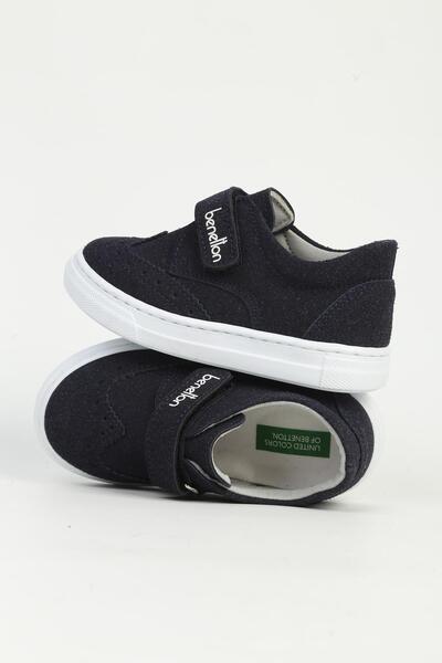 Benetton Navy Blue Nubuck Children's Sports Shoes Bn-32060